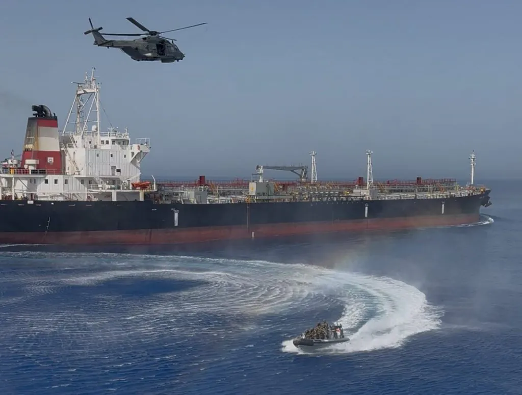 The Navy boards suspected Russian shadow tanker off the coast of Sicily